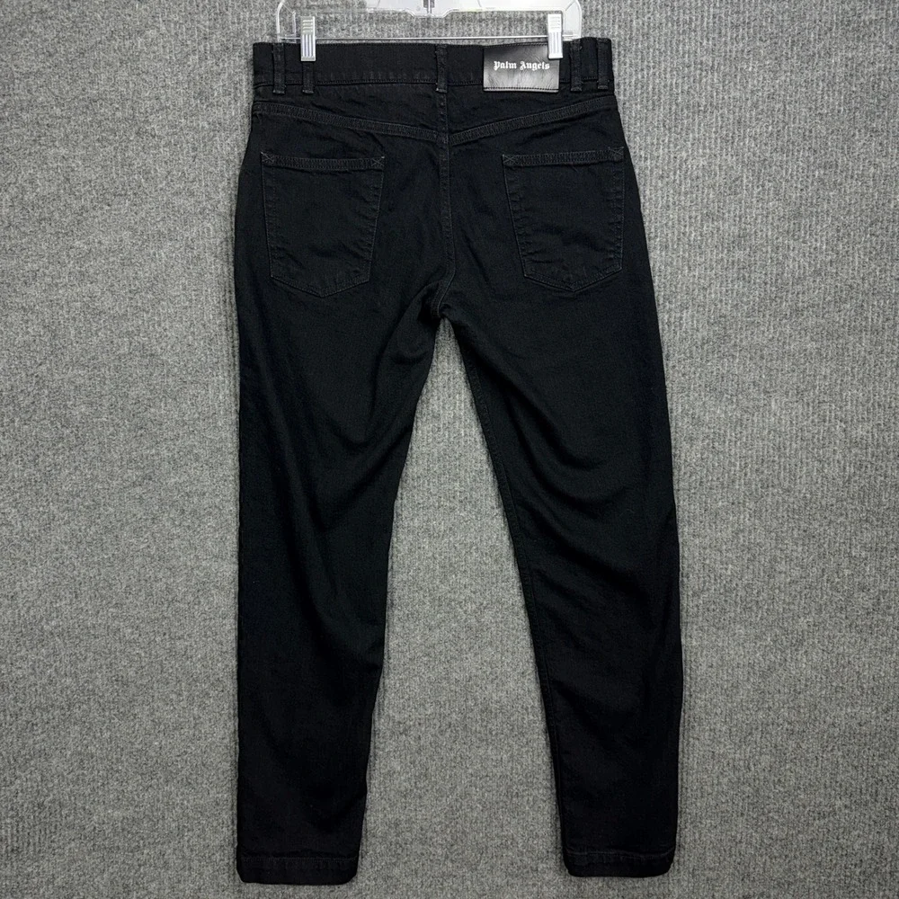 Palm Angels Denim Jeans Men 34 Black Streetwear Luxury Goth PMYA020R20659028
